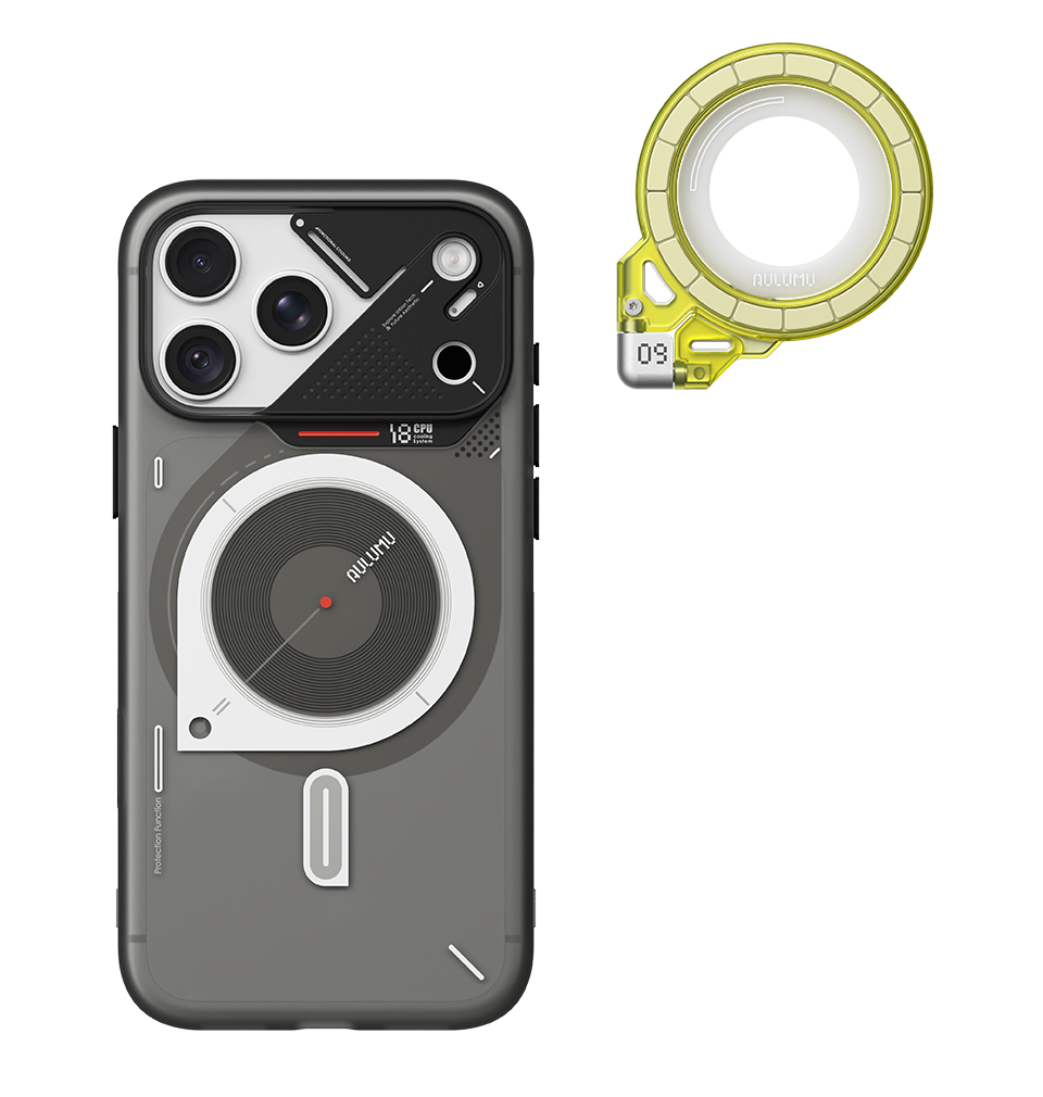A18 iPhone 18/17 Proシリーズ対応 フロステッドケース & G09 Ghost 360度回転式 スマホリング スタンド