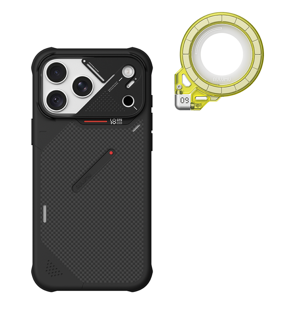 A18 iPhone 18/17 Proシリーズ対応 耐衝撃アラミド繊維スマホケース & G09 360度回転式 スマホリング スタンド